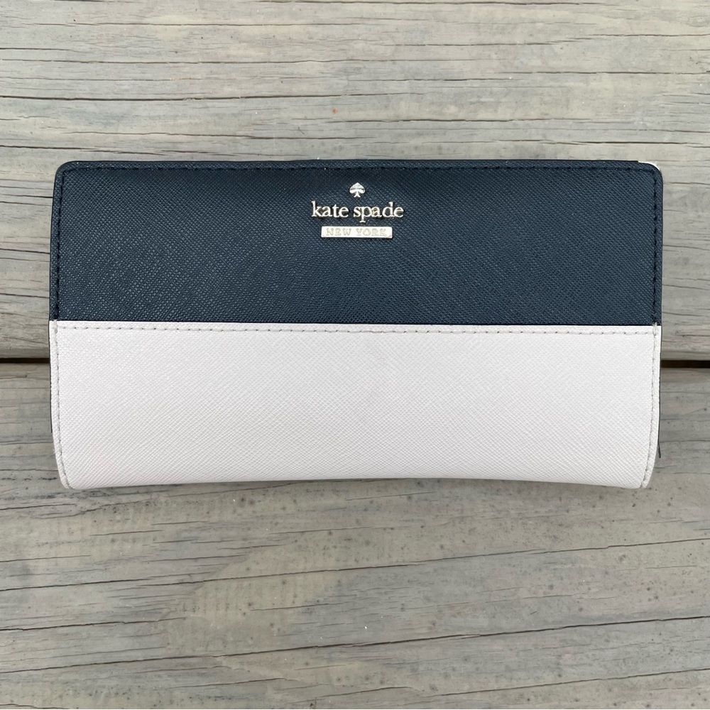 kate spade Navy and White Two-Tone Continental Wallet